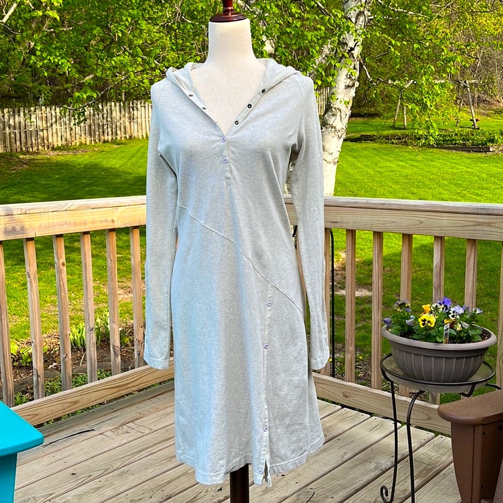 Athleta Hooded Henley Sweatshirt Dress. EUC
